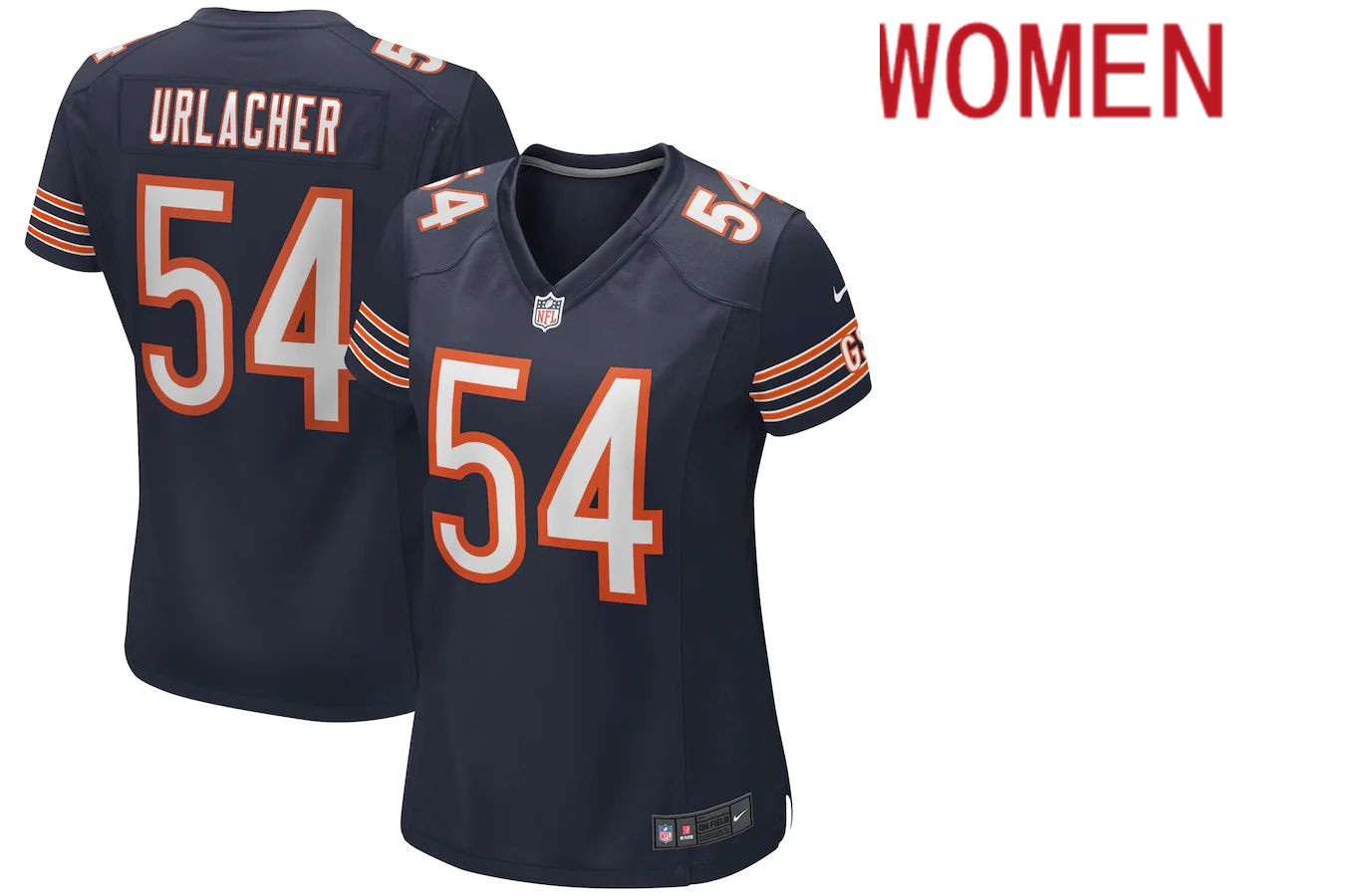 Women Chicago Bears #54 Brian Urlacher Nike Navy Game Retired Player NFL Jersey